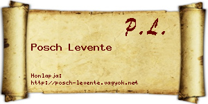 Posch Levente névjegykártya